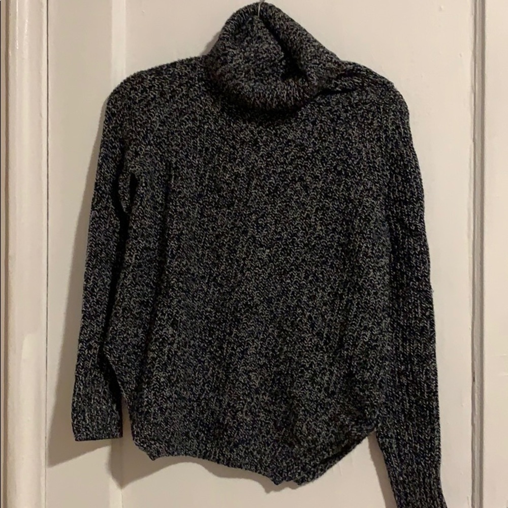 Salt and pepper colored turtle neck
